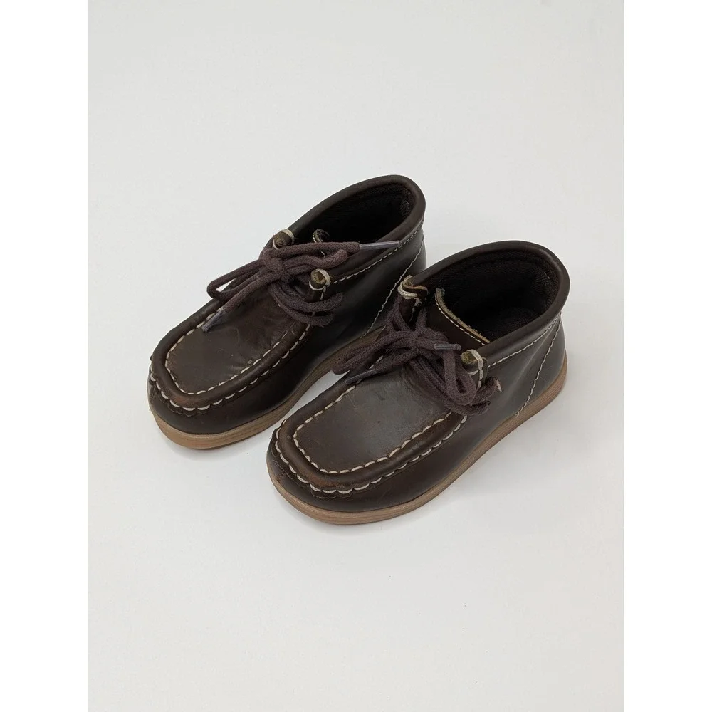 Mountain Creek Sammie Jr Toddler Brown Leather‎ Chukka Moc Toe Boots Size 7M